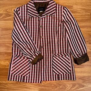 Plaid pinks brown Button-Up Jacket